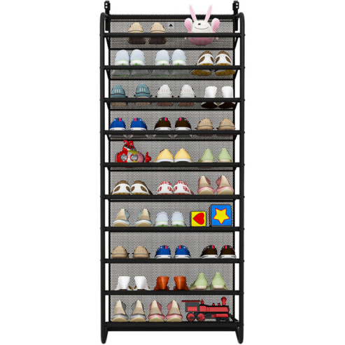 Armoire à chaussures murale simple – rangement multicouche T1, anti-poussière, à suspendre derrière la porte pour dortoir ou petit espace