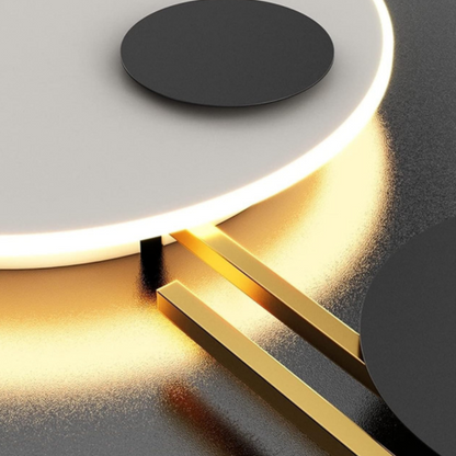 Applique murale LED ronde en métal blanc ou noir, 220V, 120 cm, avec gradation variable – éclairage décoratif pour hall, foyer, bureau ou salle à manger